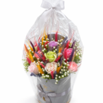 Aranjament floral artificial in cutie eleganta, idee cadou premium pentru femei, aniversare sau surpriza romantica AYBR Home