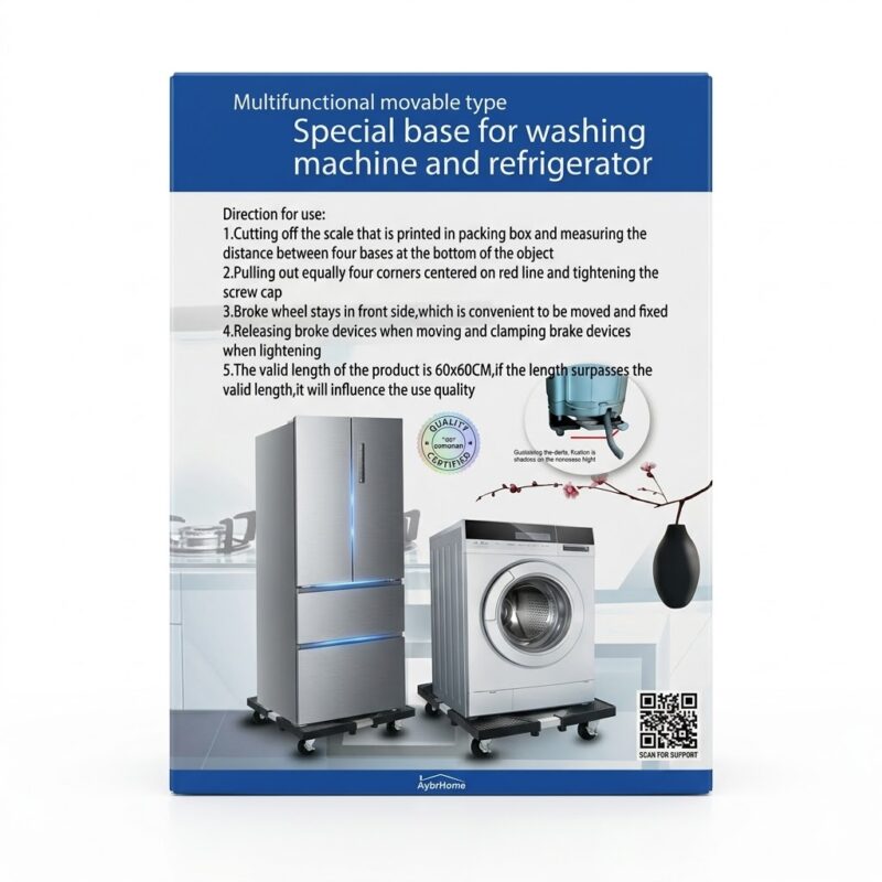 Multifunctional movable type Special base for washing machine and refrigerator'."