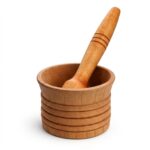 Mojar cu pistil din lemn pentru usturoi și condimente