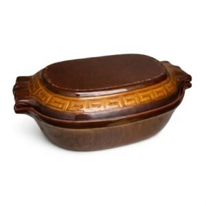Oală de Lut cu Capac pentru Sarmale și Friptură – Gătit Tradițional la Cuptor