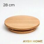 Platou rotativ din lemn masiv AYBR HOME diametru 28 cm pentru servire aperitive