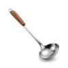Polonic din oțel inoxidabil cu mâner din lemn, pentru supă.