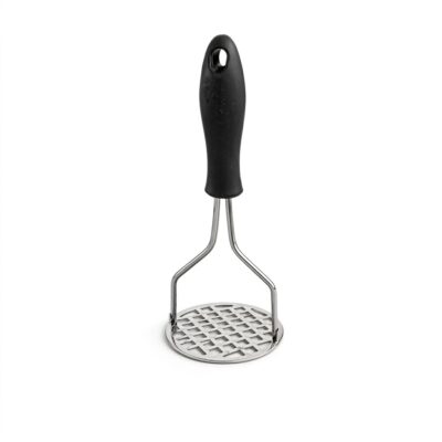 Presă pentru cartofi din inox cu mâner negru ergonomic