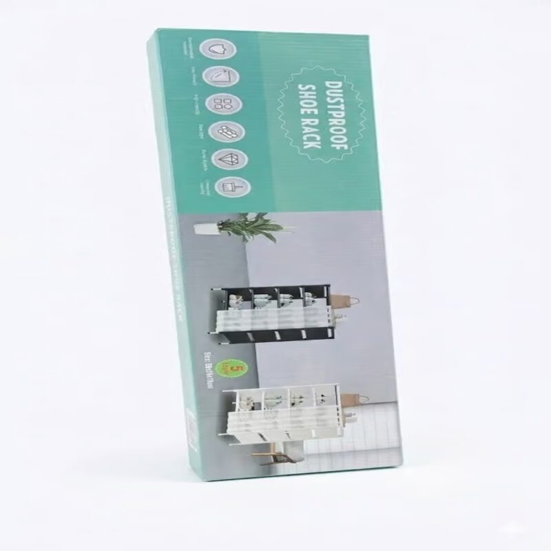 Cutie ambalaj pentru dulap de pantofi din material textil anti-praf, cu cadru metalic și 5 rafturi de depozitare. Produs de organizare a casei AYBR Home.