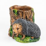 Ghiveci Decorativ din Rășină „Arici la Buturugă”, 30x25 cm