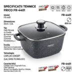 Dispune de un înveliș de marmură antiaderentă de top, CORFLON CONCEPT (ILAG, tehnologie elvețiană), pentru un gătit sănătos și o curățare ultra-rapidă. Această oală de calitate grea, originală Frico, este extrem de durabilă și compatibilă cu toate tipurile de plite: gaz, inducție, halogen și ceramică. Capacul de sticlă inclus îți permite să monitorizezi preparatele. Alegerea ideală pentru rețete variate.