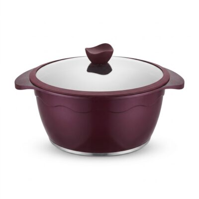 Oală Rockland de 32 cm cu acoperire din granit și capac de sticlă