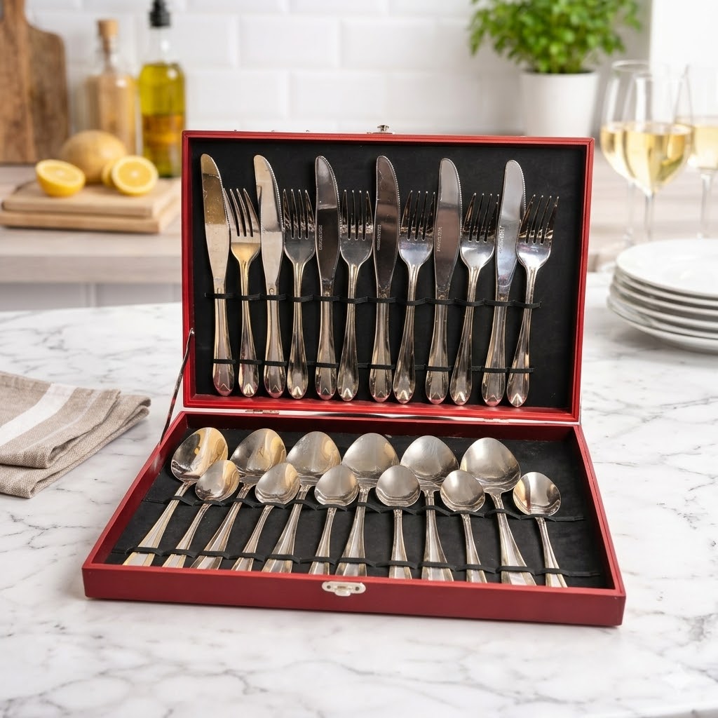 set tacamuri inox premium cutie aurie